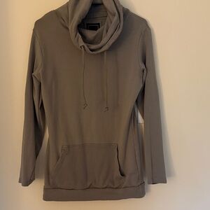 Cozy Tan Cowl Neck Hoodie
